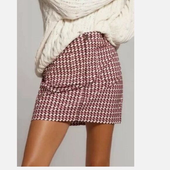 Maeve Dresses & Skirts - Maeve Anthropologie The Colette Purple Patterned Mini Skirt With Pockets size XL